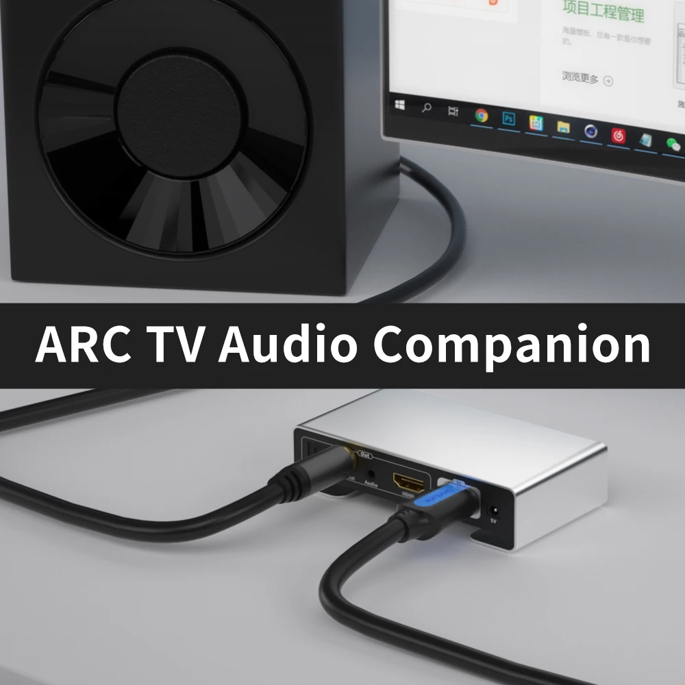Unnlink аудио конвертер HDMI Совместимость 2 0 до 5 1 оптический Toslink коаксиальный 3 jack с