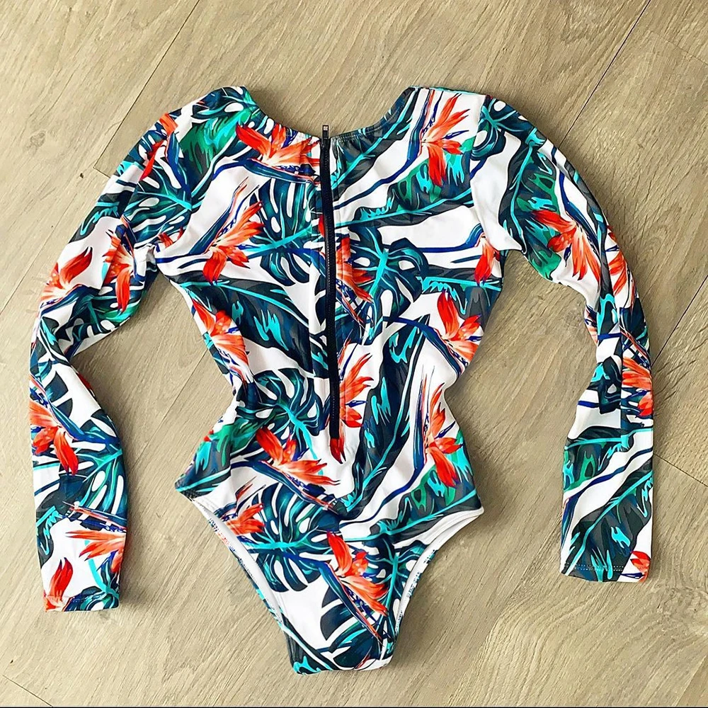 Цельный купальник новинка 2021 сексуальный с длинным рукавом женский купальный