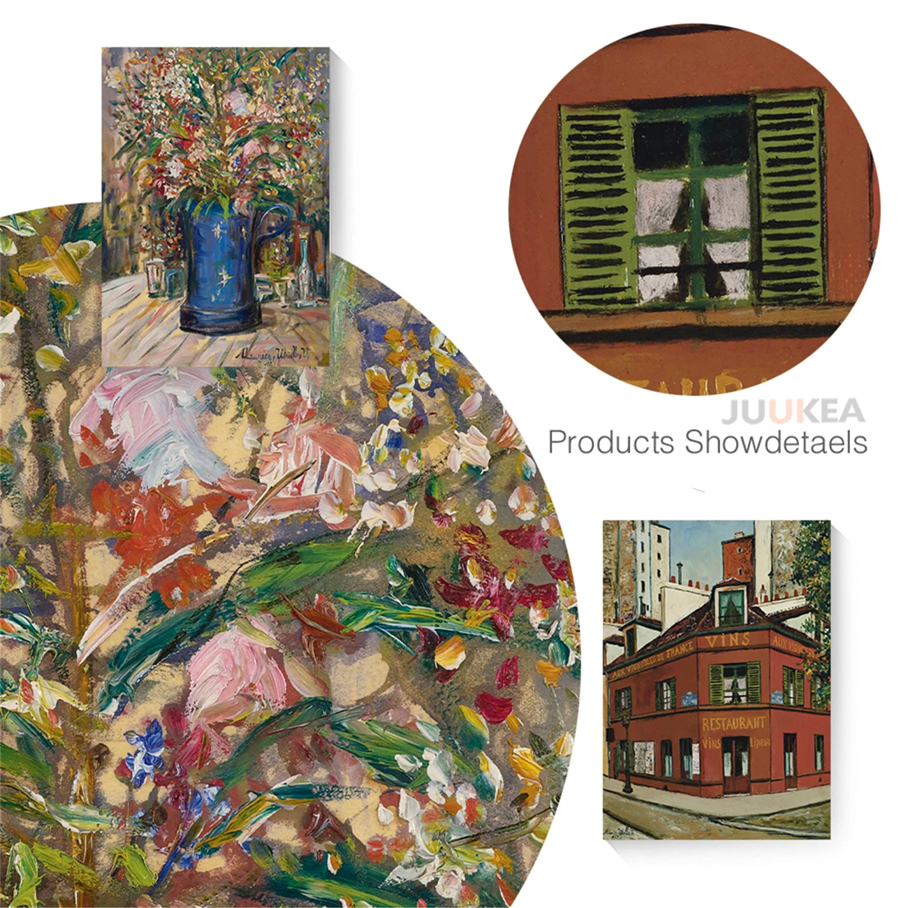 Restaurant Aux Vignobles de France Two Women Back Maurice Utrillo Artwork group of Canvas Paintings Wall Art Prints Home Decor | Дом и сад