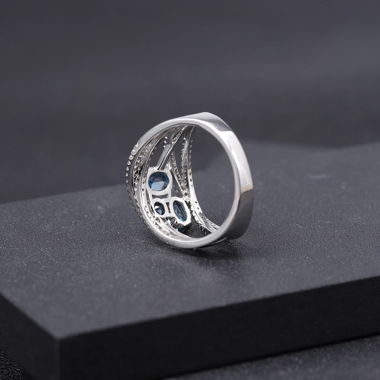 GEM'S BALLET, классика, 1.83Ct, натуральный Лондон, голубой топаз, кольца, 925 пробы, серебро, драгоценный камень, палец, кольцо для женщин, хорошее ювелирное изделие