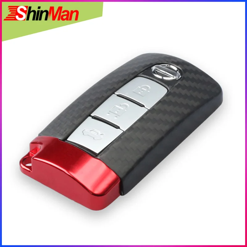 ShinMan Carbon Fiber Car key Case shell Cover bag holder For Nissan GTR Infiniti Keychain Accessories | Автомобили и мотоциклы