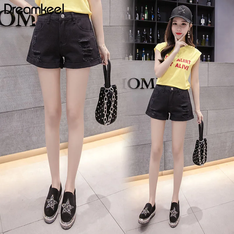 Женские сексуальные шорты черные белые модные тонкие с высокой талией для улицы