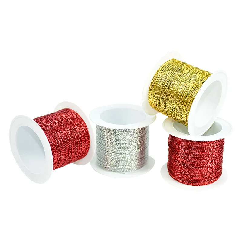 20 м/рулон 1 мм Шнур цвета: золотистый серебристый красный металлизованная пряжа