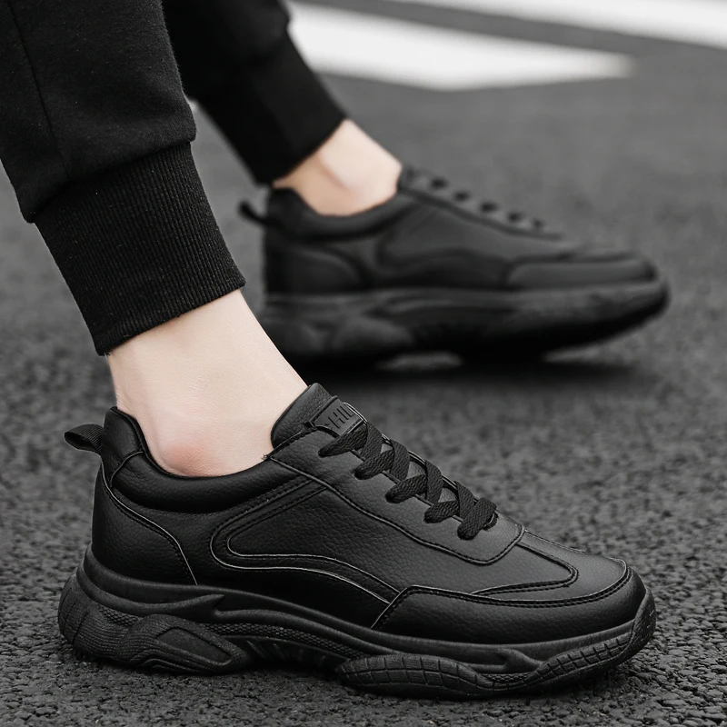 

Men's Chunky Sneakers Buckle Strap Superstar Casual Shoes Boys Running Shoes Man Footwear Trainers Vulcanized Black Size 39-44