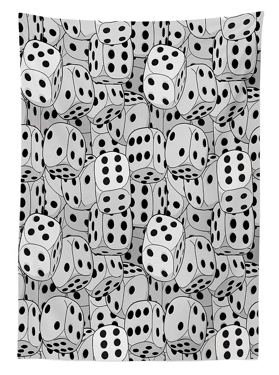 Казино скатерть кубики крупным планом абстрактные монохромным хаотично