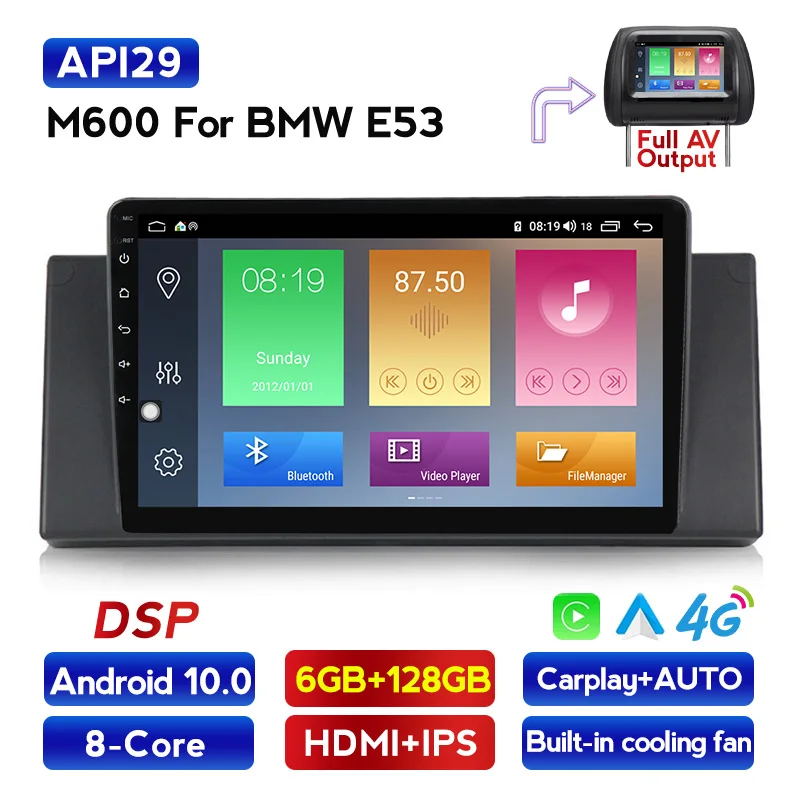 Автомобильный GPS DVD плеер MEKEDE Android 10 0 6 + 128G для BMW 5 серии X5 E53 E39 M5 подключи и работай