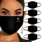 Блестящая Персонализированная Высококачественная Защитная D-образная маска с арабскими цифрами, маска с рисунком стразы, Пылезащитная хлопковая маска