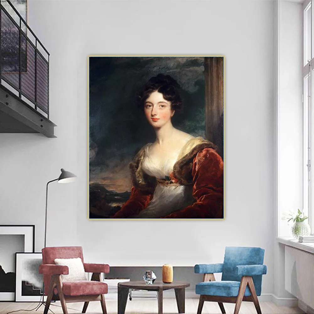 Мамас Лоуренс, портрет миссис Джеймс Фрейзер, замок Фрейзер, картина маслом на холсте, эстетичное декоративное украшение для дома