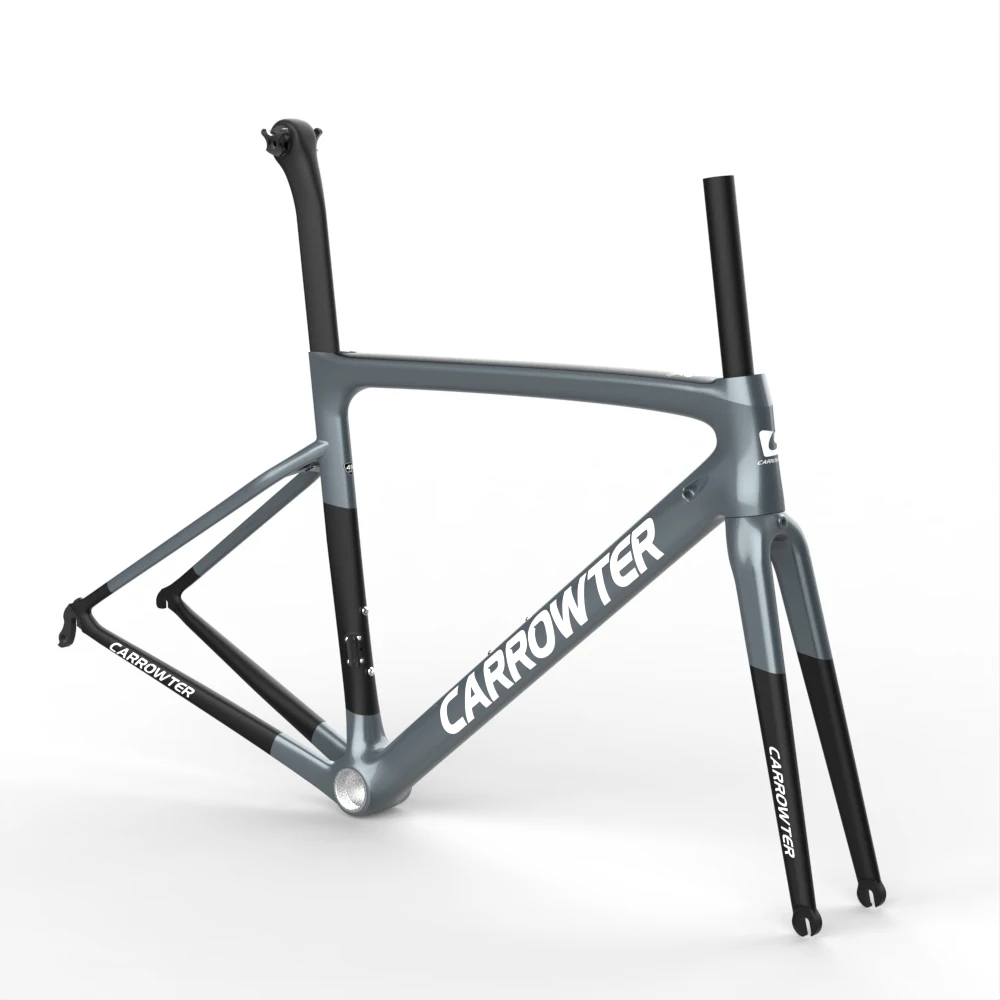 

Iron gray T1000 UD Matte/Glossy CARROWTER Carbon Road Bike Frames Frameset with 44 49 52 54 56 58cm Rim Disc Brake XDB DPD UPS