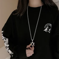 mysterious six star metal wind long fund sweater chain concise hip hop necklace woman 2019 necklace