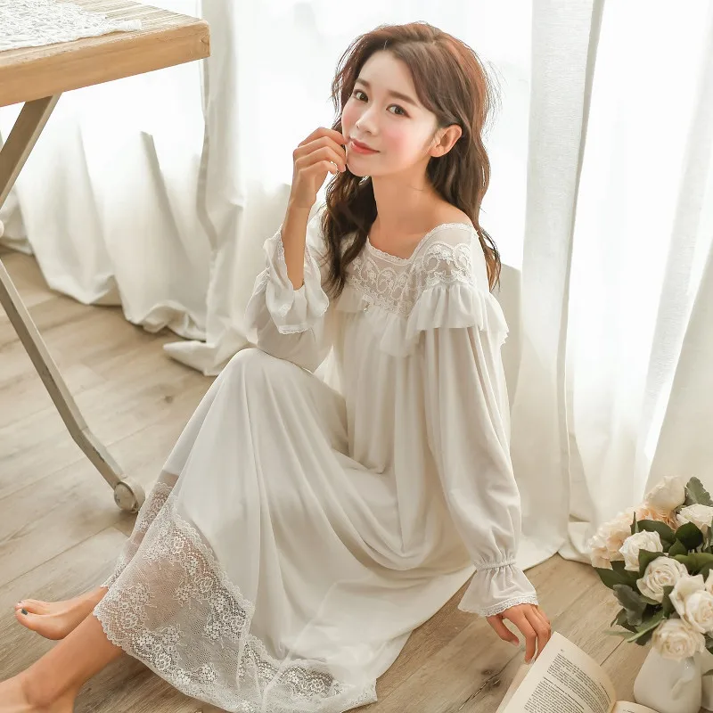 Новые милые весенние длинные ночные рубашки из модала для женщин винтажные