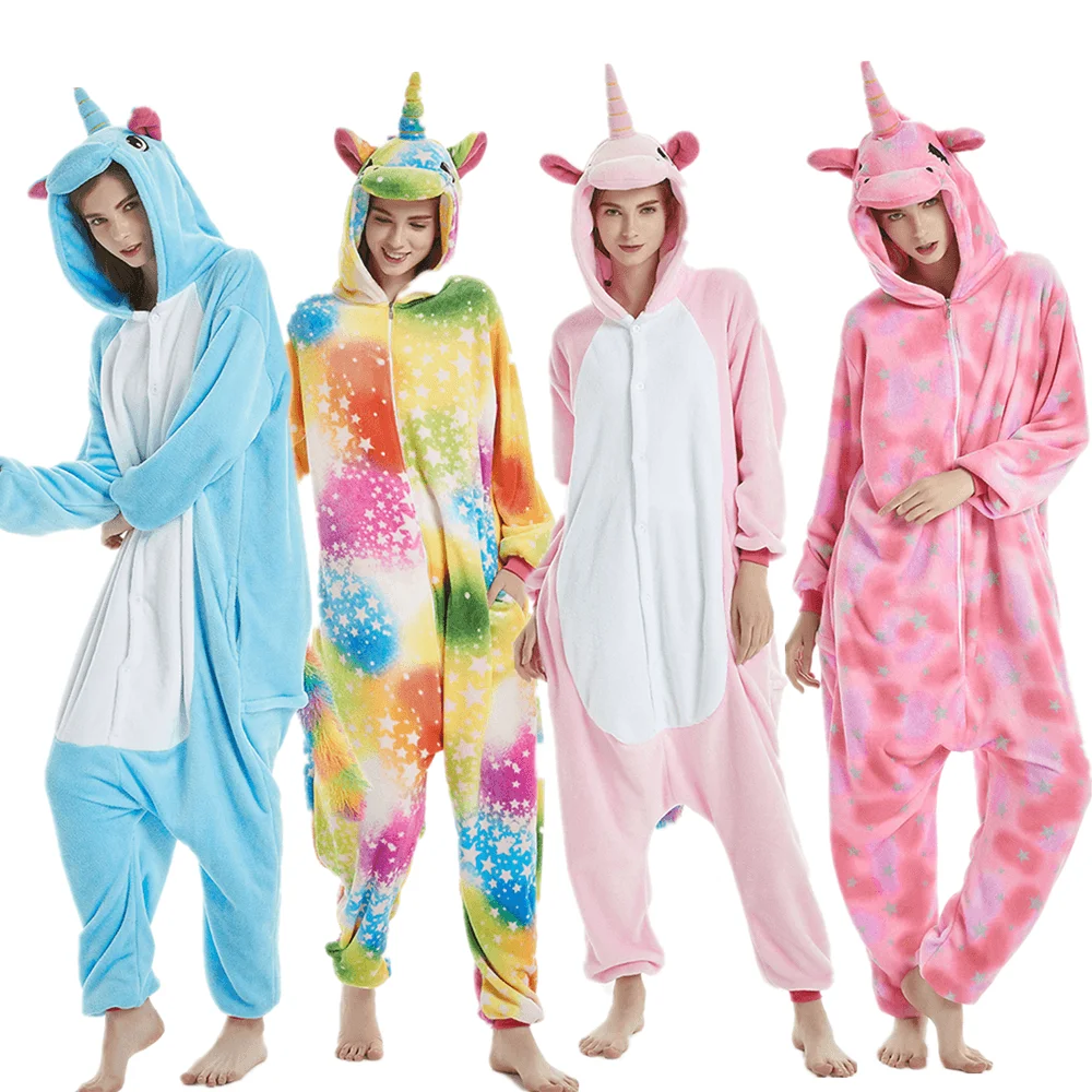 Пижама Кигуруми новейший Единорог комбинезон фланелевые Комбинезоны для