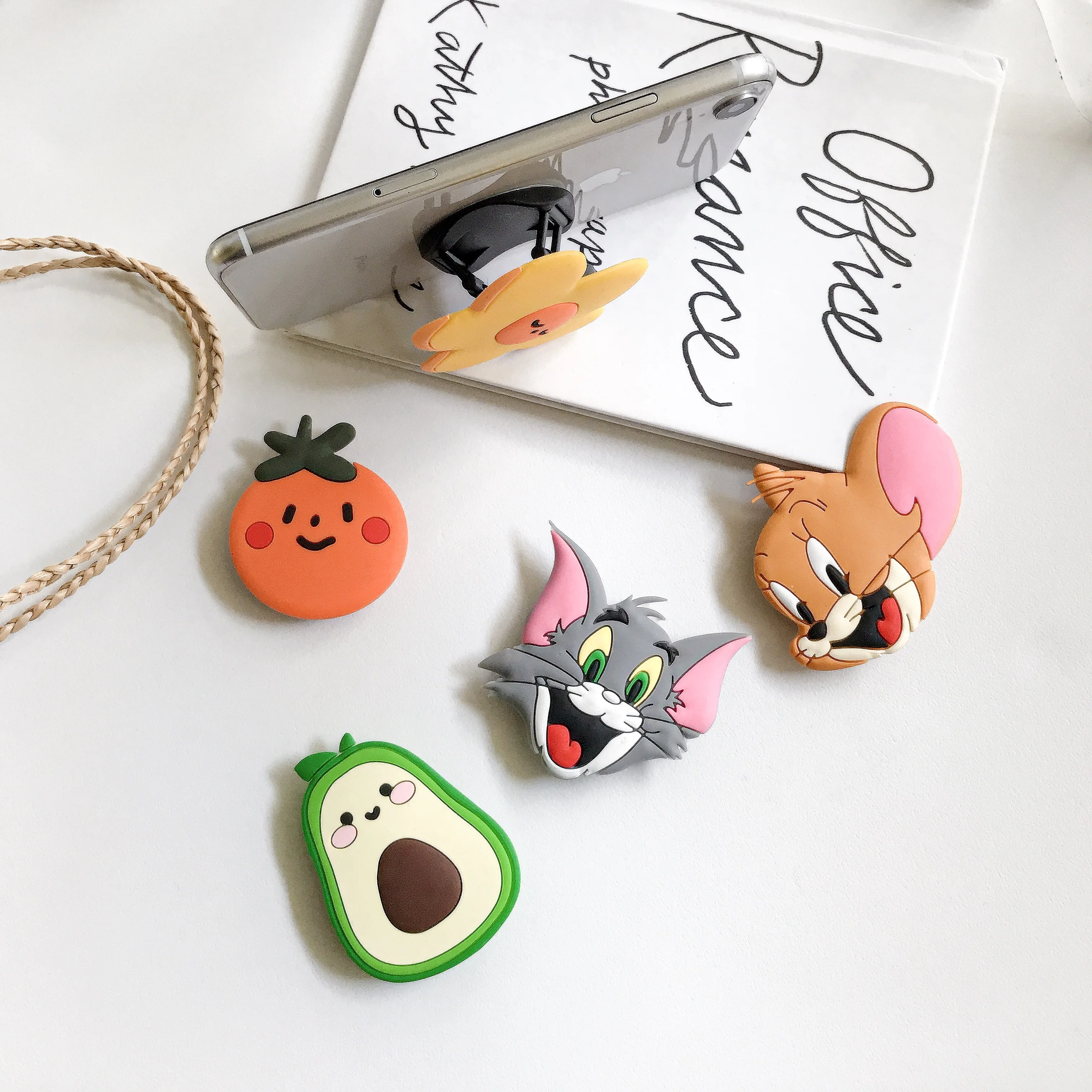 Мультяшное круглое Универсальное кольцо-держатель мобильного телефона подушка