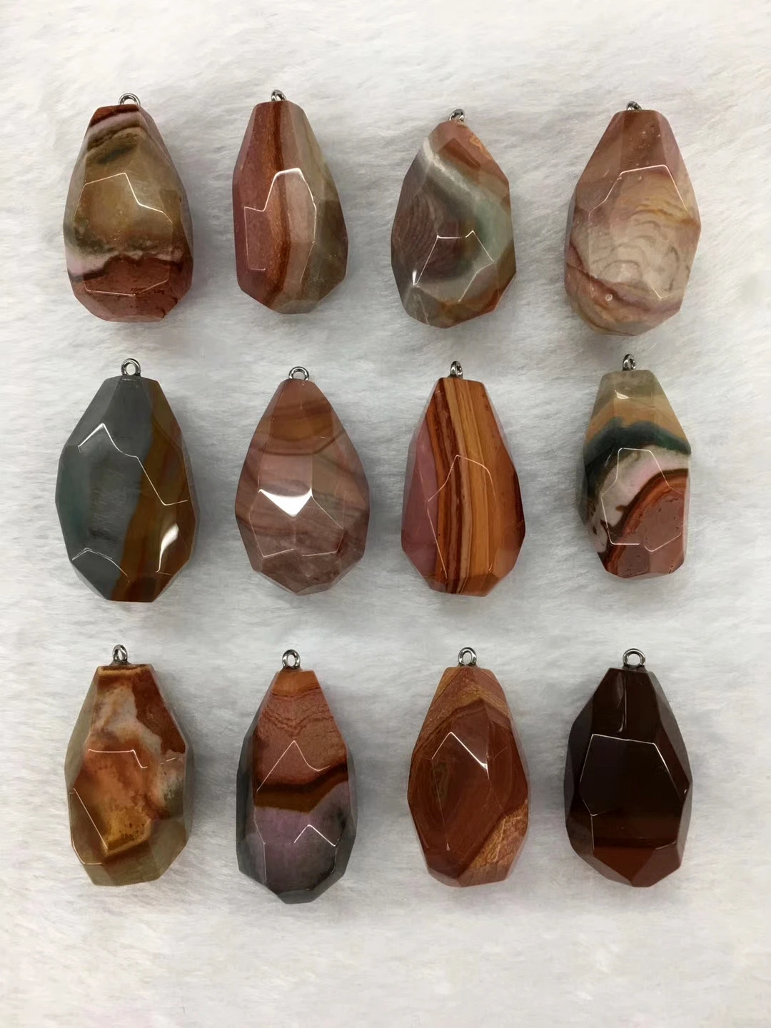 

Wholesale 5pcs/pack Faceted Red Ocean Jasper Stone Bead Pendant,Natural Stone Pendant Jewelry Necklace DIY