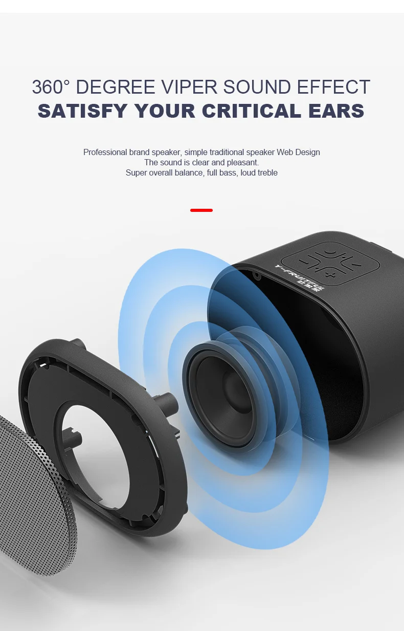 Портативная беспроводная Bluetooth колонка водонепроницаемый мини динамик уличный