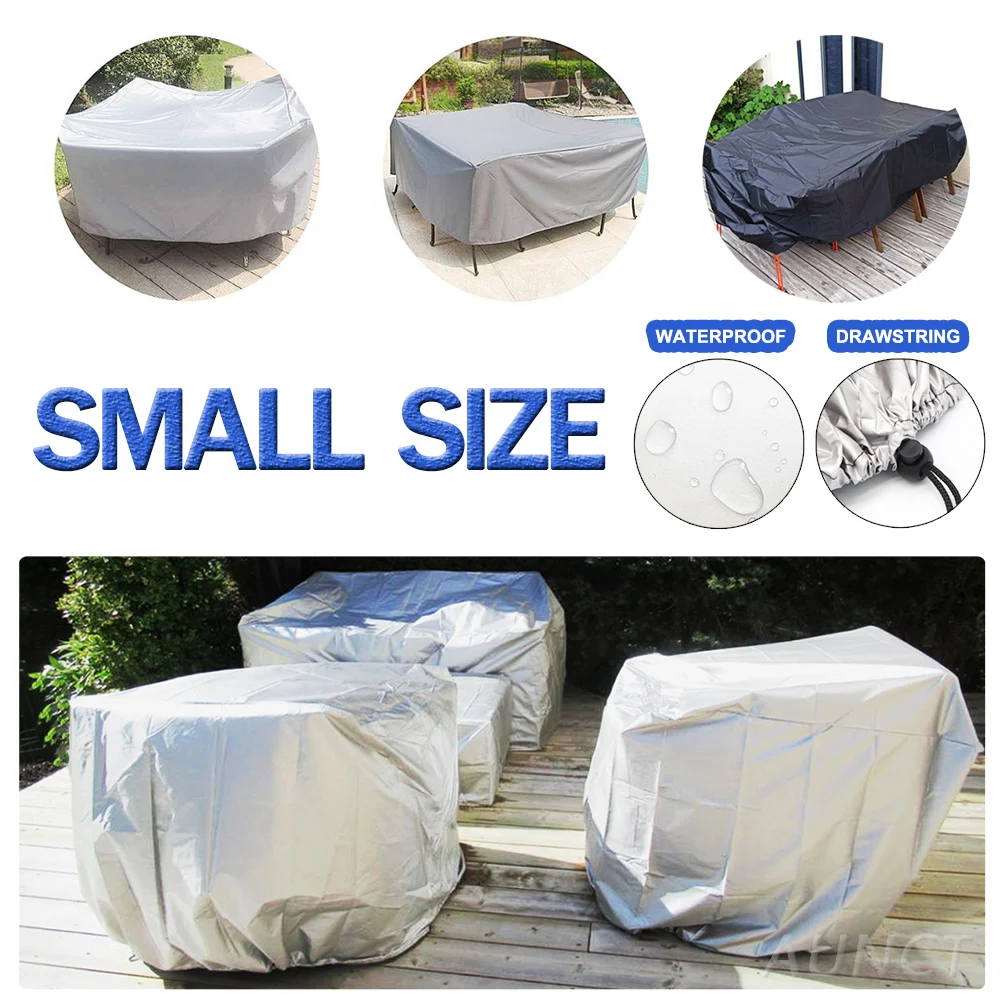 Small Sizes Waterproof Outdoor Garden Furniture Covers Rain Snow Chair Cover for Sofa Table Chair Patio Dust Proof Gray Black S