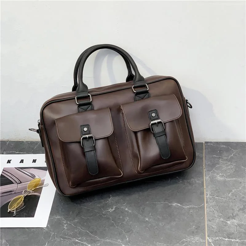 

KUDIAN BEAR Leather Men Messenger Bags Brown Male Shoulder Bag Fashion Handbags Casual Solid Crossbody Bag BIX422 PM49