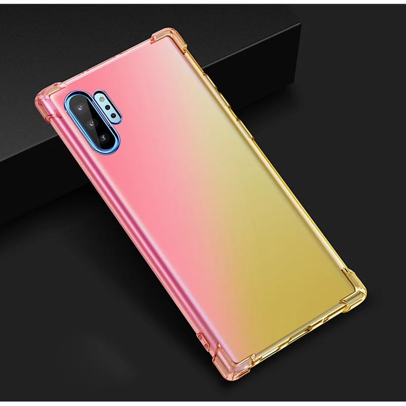 10 шт градиентный силиконовый чехол для samsung Galaxy Note + plus/Note 9/Note 8 s tpu противоударный