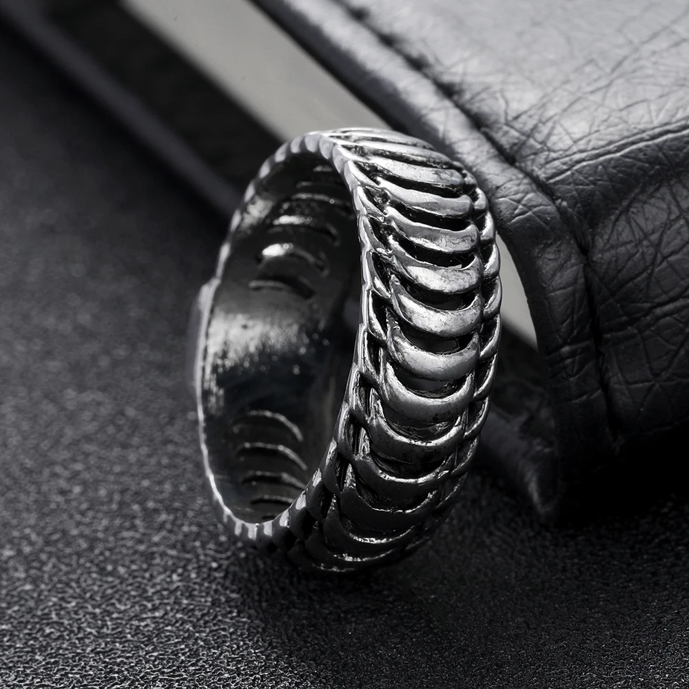 Мужское кольцо Будды на палец с звеньем цепи узором в виде колец ювелирные