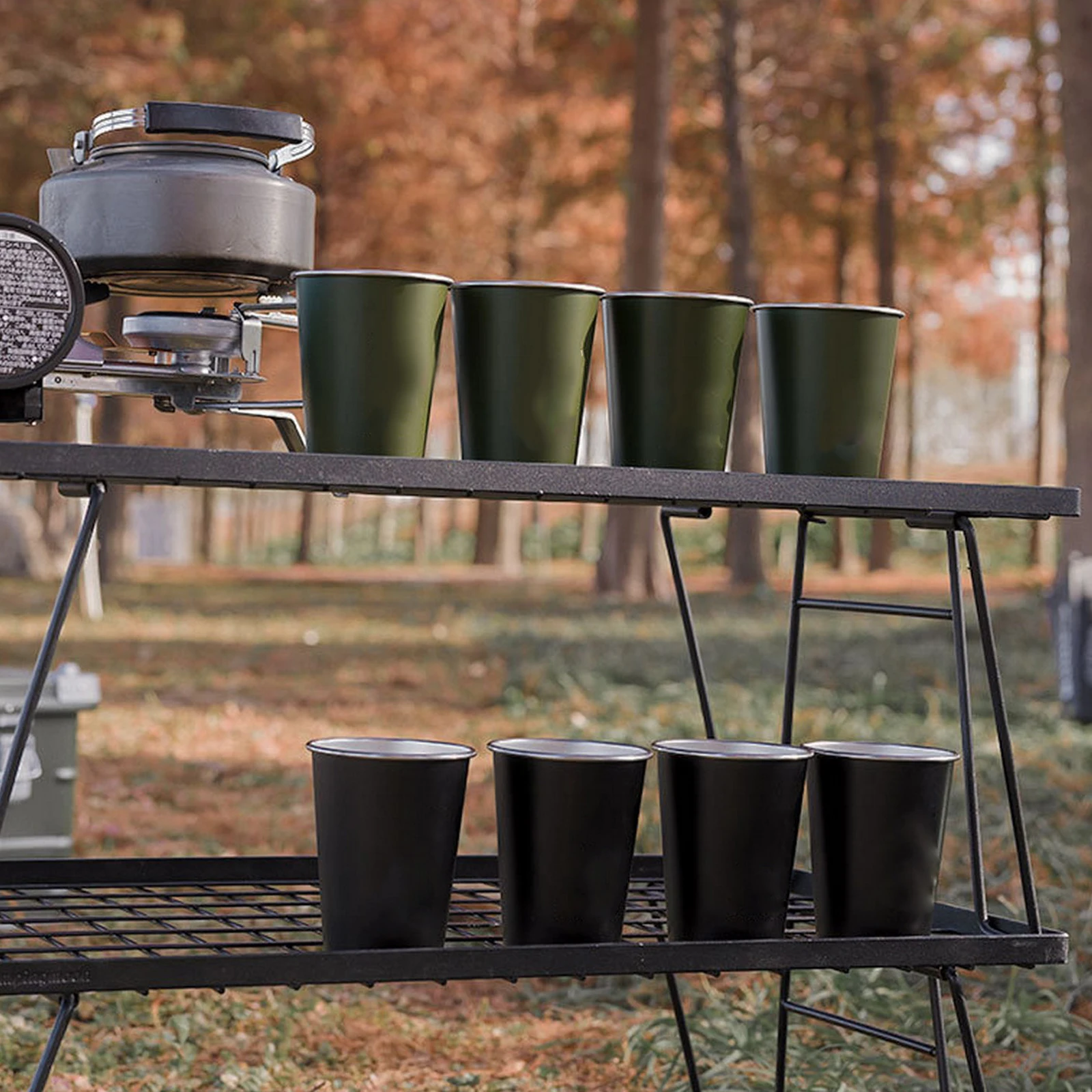 

4PCS 350ML Water Cup Stainless Steel Coffee Cup Outdoor Camping Travel Teacup Drinking Cup Water Coffee Mug Drinkware