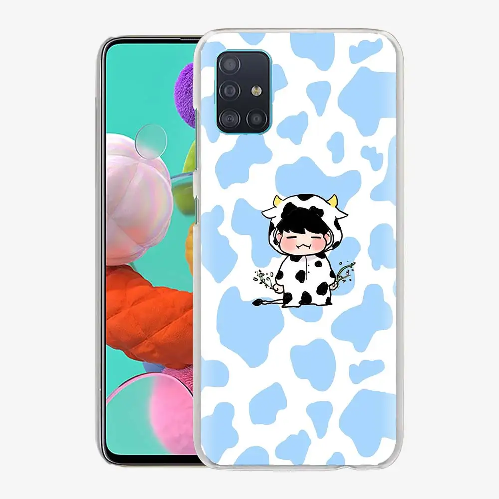 

Phone Case for Samsung Galaxy A51 A71 A50 A21s A31 A20e A10 A70 A30 A40 A41 A11 A20s Hard Original Cover Colorful Cow Pattern