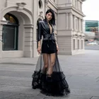 Модные, прозрачные фатиновая юбка индивидуальный заказ пол Длина черная юбка-пачка из сетчатой ткани для выпускного вечера вечерние платья видеть сквозь