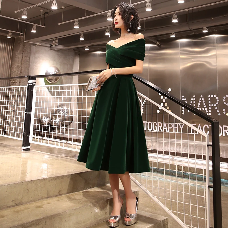 Sexy Short Cocktail Dresses Bridal Banquet Green Verlour Party Formal Dress Lace Up Homecoming Robe De Soiree | Свадьбы и торжества
