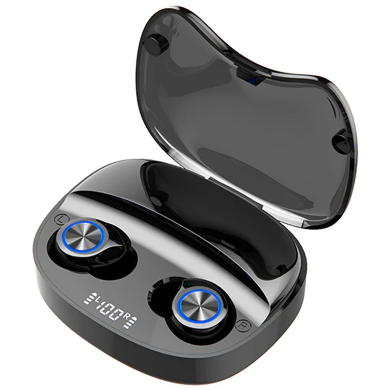 Tws90 Bluetooth 5.0 Wireless Headset Waterproof Sports Hifi Stereo Headset Digital Display Bluetooth Headset