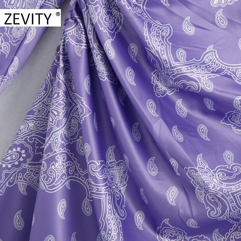 ZEVITY Новое Женское винтажное платье орехи кешью Печать Повседневная тонкая