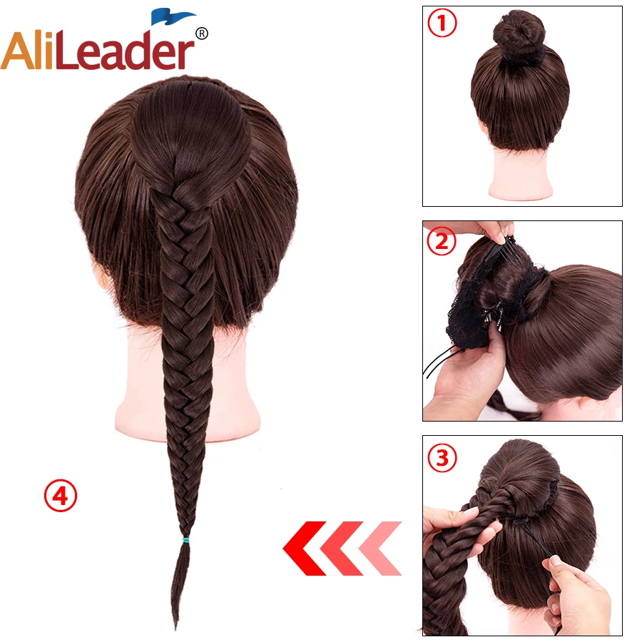 

Alileader Soft Fishtail Braid Synthetic Claw On Short Ponytail Clip In Hair Plaited Fishtail Fishbone Braid Ponytail For Women