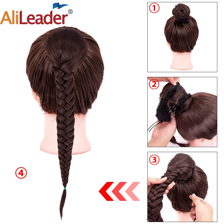 

Alileader Synthetic Ponytail Clip In Braids Fishtail Braid 15Inch Ombre Plaited Fishtail Fishbone Braid For Women Braid Ponytail