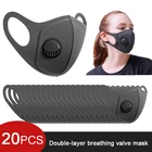 20 шт. многоразовая моющаяся маска для ушей против пыли и загрязнения воздуха клапан для дыхания 3D крышка для рта маска для рта для взрослых фильтр