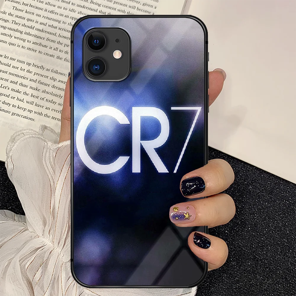 

Ronaldo CR7 Football Phone Tempered Glass Case Cover For IPhone 6 6S 7 8 11 12 X Xr Xs Se 2020 Pro Max Plus Mini Trend Silicone