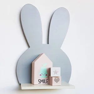 nordic style wooden wall shelf baby kids room decoration lovely rabbits bear storage rack floating shelves home decor organizer free global shipping