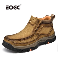plus men boots natural leather autumn men shoes waterproof slip on non slip outdoor boots shoes