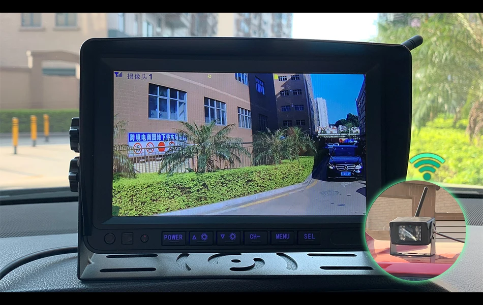 7 дюймов HD AHD цифровой ips 1280*720 DVR Регистраторы для контроля уровня сахара в крови с Беспроводной Автомобильная камера заднего вида Камера для грузовиков/прицепы/автобус/РВ/Пикапы
