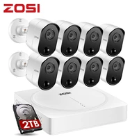 zosi 8ch 5mp dvr kit pir cctv security system with 2tb hdd and 5mp ir outdoor waterproof camera video surveillance kit