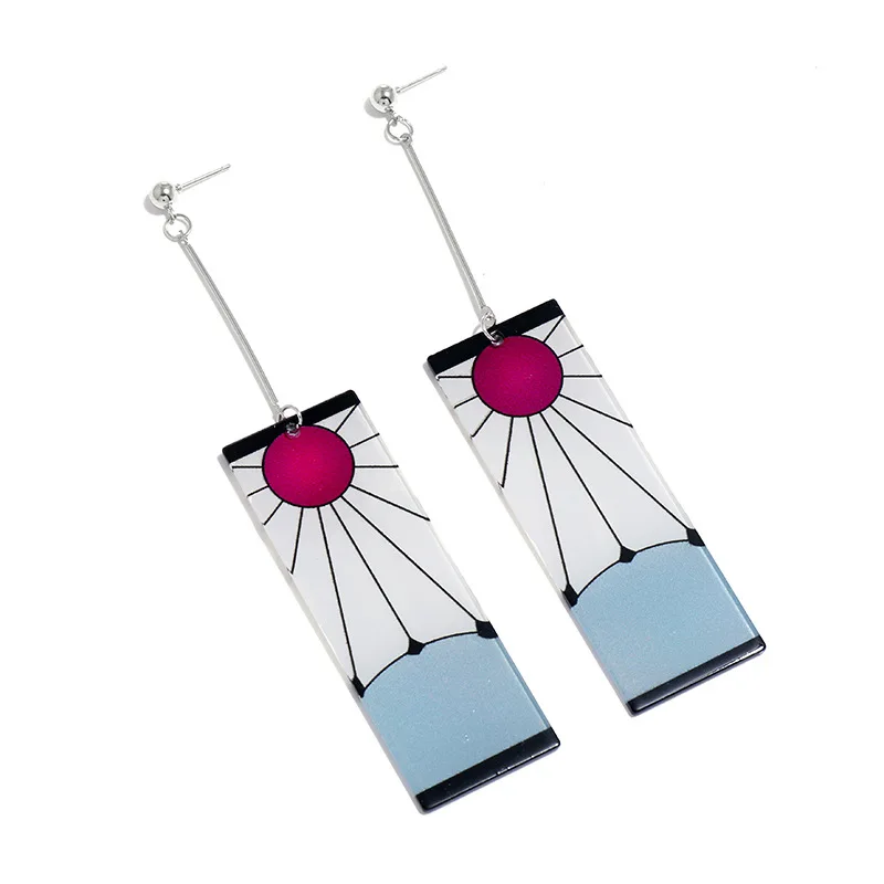 

Anime Acrylic Drop Earrings Demon Slayer Kimetsu No Yaiba Blade of Ghost Earings for Women Men Cosplay Jewelry Accessories Gifts
