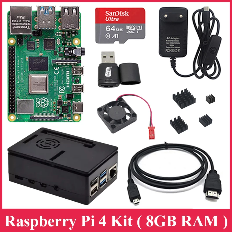 Новое поступление Raspberry Pi 4 Model B 8 Гб ОЗУ 2 4G и телефон Wi Fi Bluetooth 5 0 чехол из АБС
