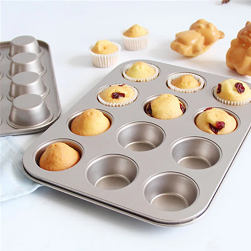

Cupcake Baking Tray Egg Tart Baking Dish Muffin Cake Mould Round Biscuit Pan Carbon Steel Tray Pastry Bakeware Kitchen Tool