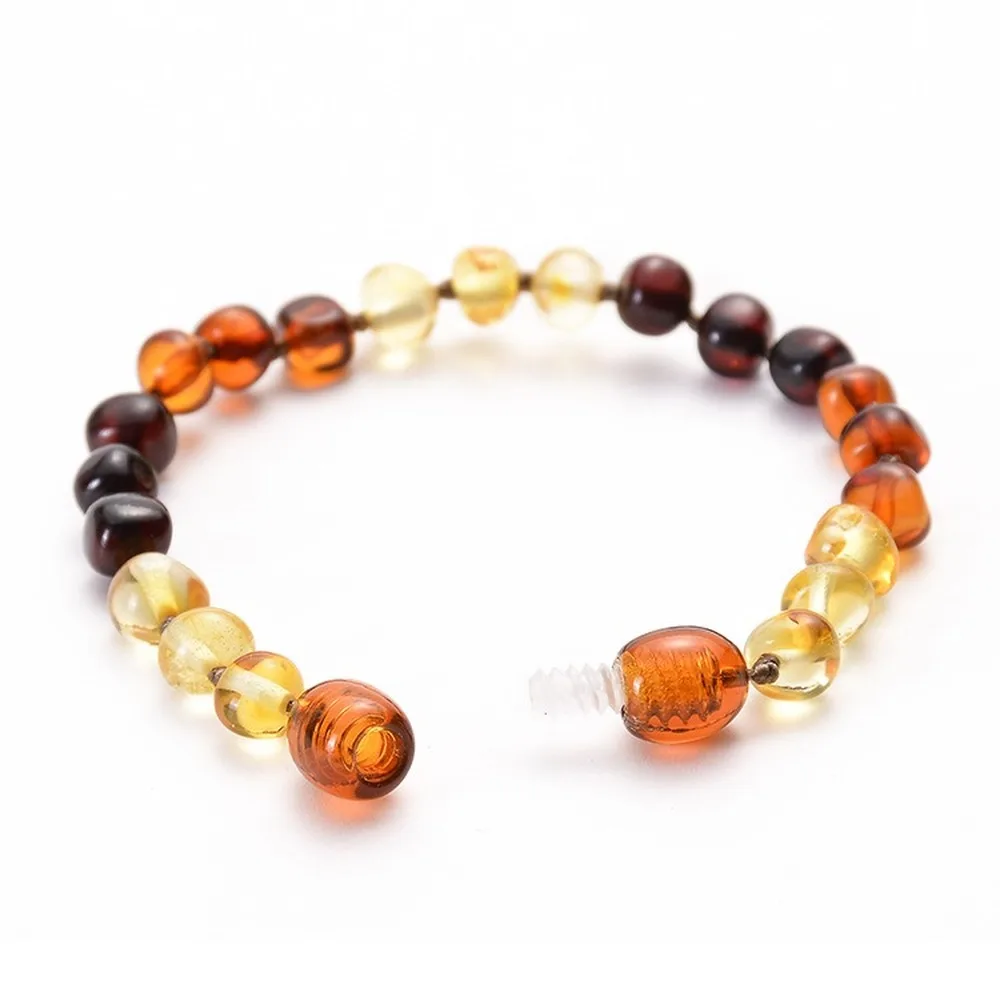 

Baltic Sea Natural Amber Baby Beaded Bracelets Children's Teething Bead Baby Molar Amber Bracelet Jewelry Health Environmental
