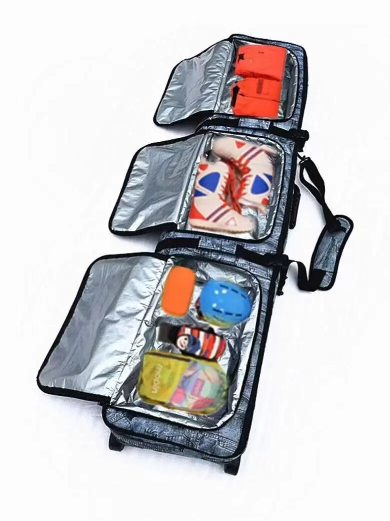 Snowboard waterproof Adult Ski Bags With Wheel Backpack Shoulder  Big Monoboard bag Adjustable length professional ski equipment