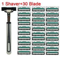 2 layers 30pcs shaving machine safety razor blades manual shaving face care beard hair remover
