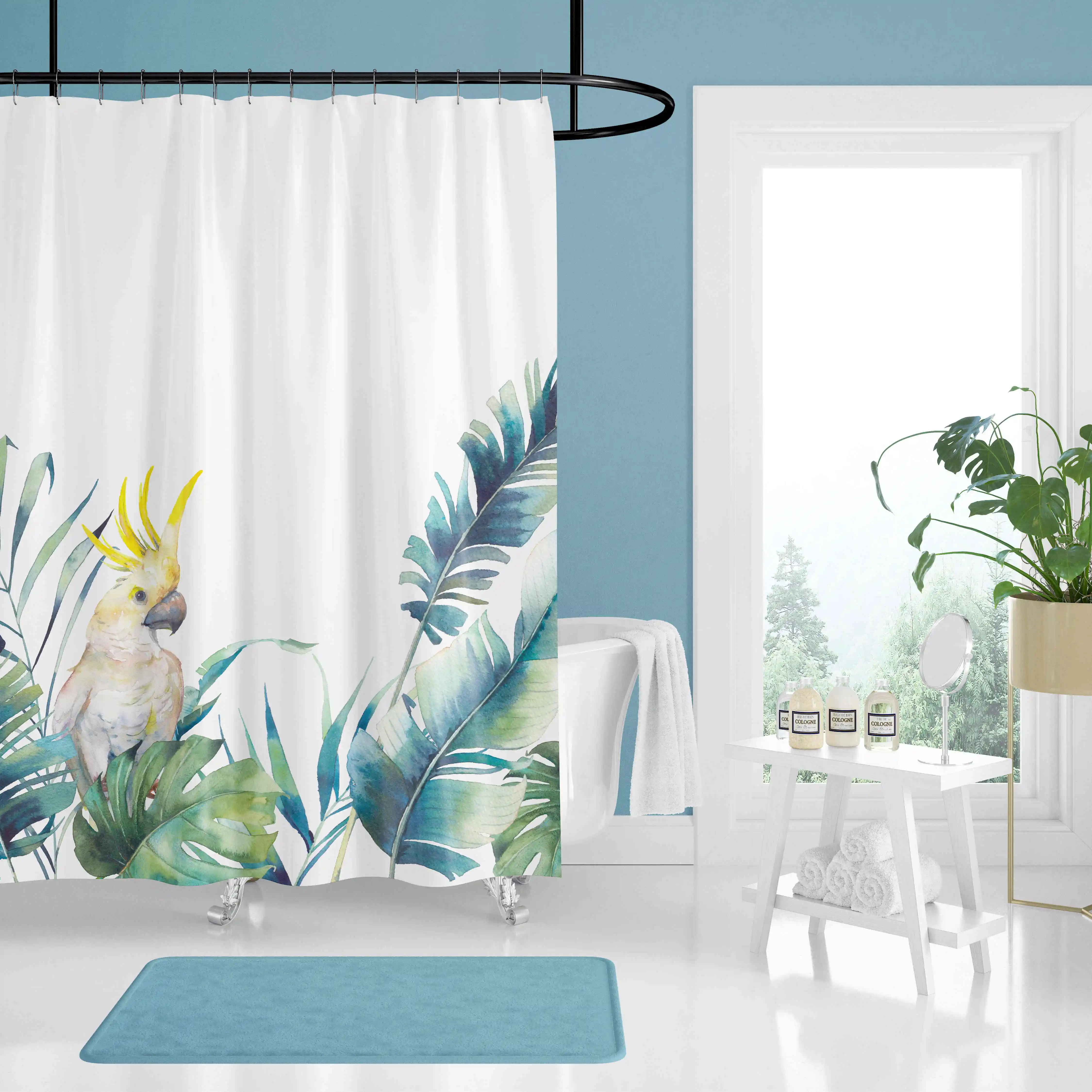 

3D Mushroom Shower Curtains Geometric Hot Sale Shower Curtains Bath Curtain Polyester Waterproof Bathroom Curtain