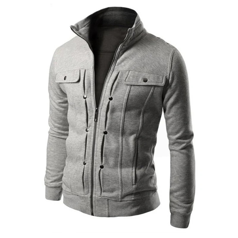 

new Tops Coat Jacket Stand Collar Winter Outwear Blazer New Menâ€™s Slim Fit Military coat