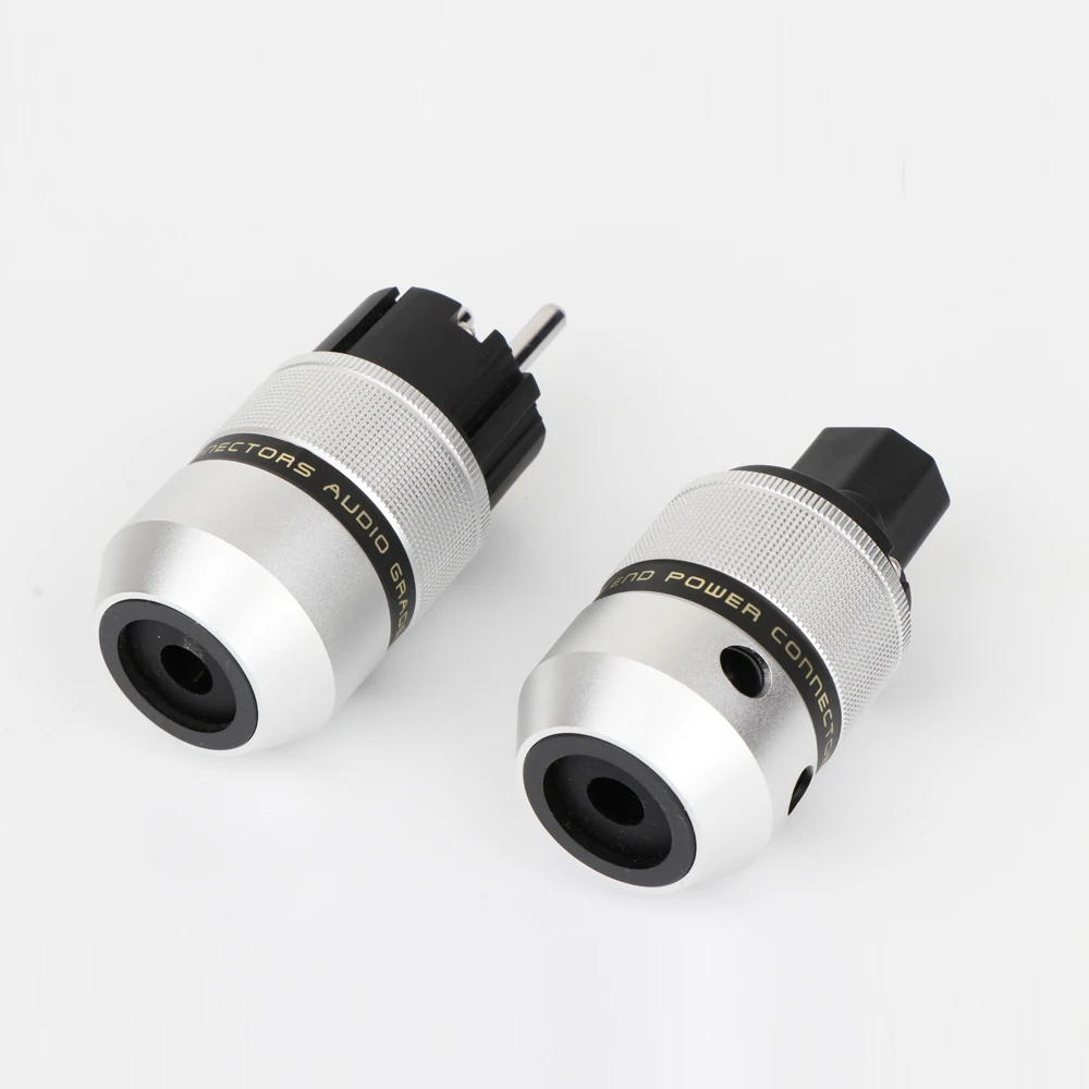 Одна пара 100% алюминиевая крышка родиевое покрытие ЕС ac Разъем питания