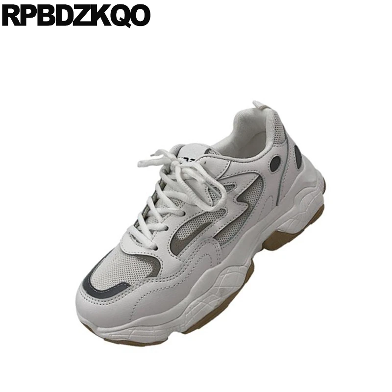 Кроссовки на платформе дышащие со шнуровкой толстая подошва Creepers | Обувь