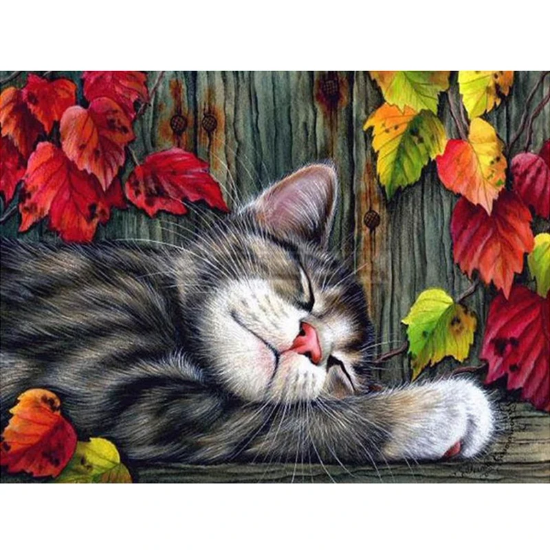 

5d diy diamond mosaic diamond embroidery Christmas gift diamond painting cat animal picture home decoration new year gift