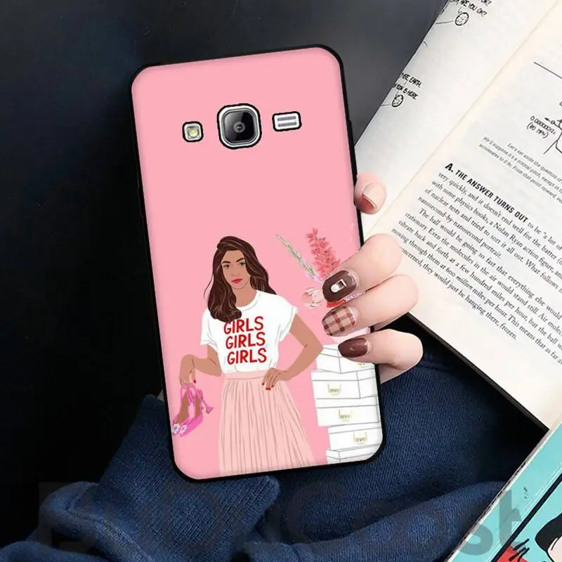 

Riccu Girl Boss Pink Women Cartoon Phone Case For Samsung J2 4 5 6 7 8 Prime Pro Plus Duo Neo J415 2016 8 9 J600 737 730