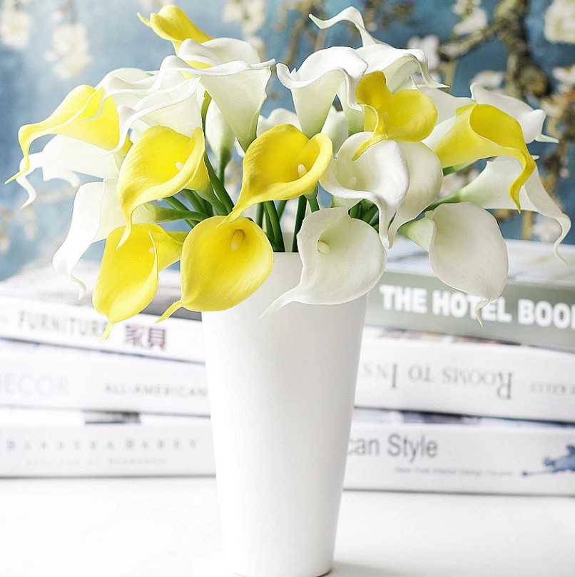 Большой Размеры реальные сенсорные PU искусственные лилии цветок приятного на